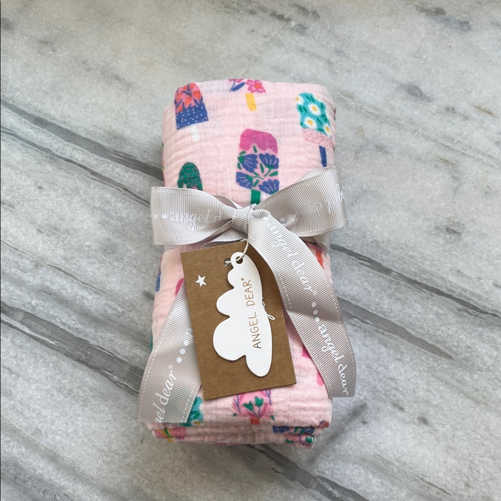 Angel Dear Pink Floral Popsicle Print Blanket